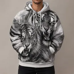 Monochrome Tiger Faces For Bold Outdoor Adventures And Wildlife Lovers Everywhere All-over Print Hoodie (Lightweight)
