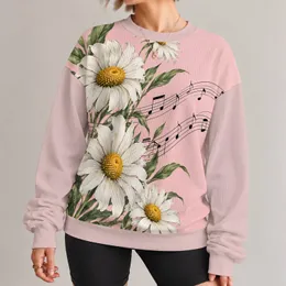 Daisy Musical Notes for Creative Everyday Style and Relaxed Music Lovers All-over Print Knitted Sweater
