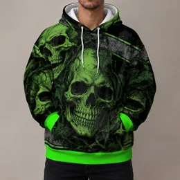 Neon Green Skull Vine Motif for Dark Workwear and Everyday Alternative Style All-over Print Hoodie (Lightweight)