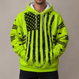 Distressed Star Stripe Emblem For Commute And Worksite Visibility Everyday American Style All-over Print Hoodie (Lightweight)