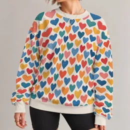 Colorful Heart Motif for Everyday Love, Casual Outings and Valentine Celebrations All-over Print Knitted Sweater