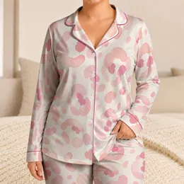 Blush Leopard For Cozy Nights, Spa Days, And Gift Giving For Women Who Love Luxe Satin Pajamas Set
