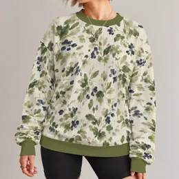 Olive Floral Blooms for Relaxed Spring Days and Sunny Weekend Getaways for Women All-over Print Knitted Sweater