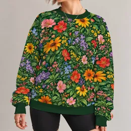 Lush Garden Blooms for Spring Outings and Everyday Botanical Style for Women All-over Print Knitted Sweater