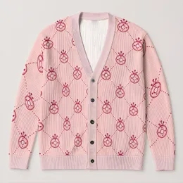 Cute Crowned Donut Treats for Halloween Parties and Cozy Autumn Days for Teenagers All-over Print Knitted Cardigan