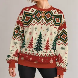 Red And Cream Evergreen Forest With Nordic Snowflakes For Cozy Holiday Gatherings All-over Print Knitted Sweater