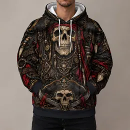 Pirate Skull And Crimson Bandanna For Bold Cosplay And Fantasy Fans All-over Print Hoodie (Lightweight)