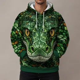 Green Snake Face with Amber Eyes for Bold Everyday Streetwear All-over Print Hoodie (Lightweight)