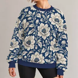 Ivory Wildflower and Leaf Motifs for Everyday Casual Style and Relaxed Weekends All-over Print Knitted Sweater