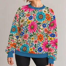 Colorful Wildflower Garden Blooms for Everyday Spring and Summer Outfits All-over Print Knitted Sweater