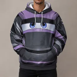 Anthropomorphic Silver Race Car Look for Halloween and Racing Fans All-over Print Hoodie (Lightweight)