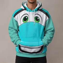 Aqua Cartoon Race Car Face For Theme Park Days And Family Road Trip Fun All-over Print Hoodie (Lightweight)