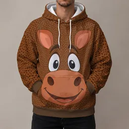 Silly Horse Face Costume for Halloween Parties, Family Cosplay, and Festive Vacations All-over Print Hoodie (Lightweight)