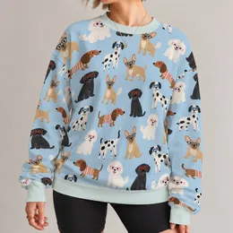 Quirky Bespectacled Dogs for Playful Weekend Style and Casual Everyday Adventures All-over Print Knitted Sweater