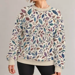 Multicolor Botanical Leaves for Everyday Wear and Weekend Outings for Nature Lovers All-over Print Knitted Sweater