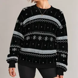 Black And White Snowflake Fair Isle Motifs For Cozy Winter Weekends All-over Print Knitted Sweater