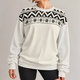 Black and Ivory Nordic Geometric Yoke for Cozy Autumn Weekends and Casual Menswear All-over Print Knitted Sweater