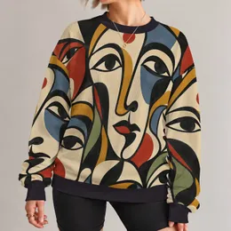 Colorful Abstract Face Art for Creative Everyday Style and Casual Weekends All-over Print Knitted Sweater