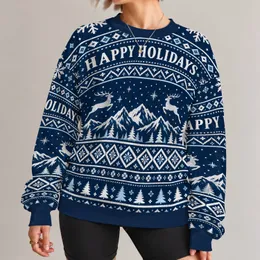 Snowflake Deer and Alpine Trees for Cozy Holiday Gatherings and Winter Weekends for Men All-over Print Knitted Sweater
