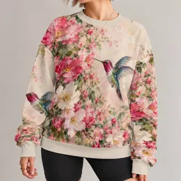 Hummingbird Among Pink Blossoms for Spring Garden Lovers and Nature Enthusiasts Everywhere All-over Print Knitted Sweater