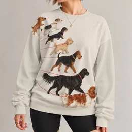 Leashed Dog Parade for Casual Walks and Everyday Pet Lover Style All-over Print Knitted Sweater