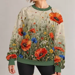Wildflower Meadow Blooms for Autumn Walks and Cozy Everyday Style for Women Outdoors All-over Print Knitted Sweater