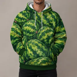 Watermelon Green Fruit Motif for Casual Spring and Autumn Everyday Wear All-over Print Hoodie (Lightweight)