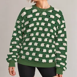 Cream Sheep Herd Motif For Cozy Farmhouse Weekends And Countryside Casual Style All-over Print Knitted Sweater