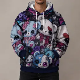 Colorful Gothic Plush Bear Collage for Everyday Streetwear and Creative Casual Outings All-over Print Hoodie (Lightweight)