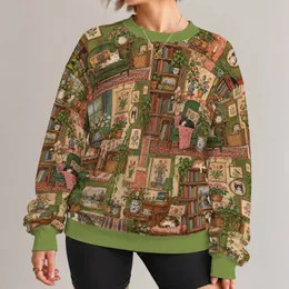 Whimsical Storybook Rooms and Cats for Artful Everyday Living and Book Lovers All-over Print Knitted Sweater