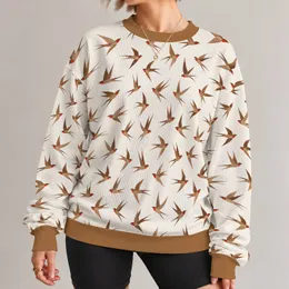 Flying Swallows For Nature Walks And Relaxed Spring Days, Bird Lovers All-over Print Knitted Sweater