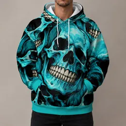 Turquoise Skull Motif for Bold Gothic Streetwear and Alternative Everyday Style All-over Print Hoodie (Lightweight)