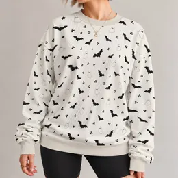 Ivory Bats, Ghosts And Stars For Spooky Season And Everyday Autumn Style All-over Print Knitted Sweater