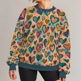 Colorful Hand-Drawn Hearts for Romantic Everyday Style and Creative Gift Giving for Her All-over Print Knitted Sweater