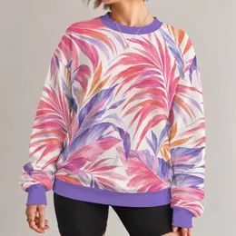 Watercolor Tropical Palm Foliage for Everyday Streetwear and Relaxed Weekend Wear All-over Print Knitted Sweater