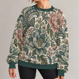 Vintage Teal And Blush Botanical Florals For Relaxed Everyday Outfits All-over Print Knitted Sweater
