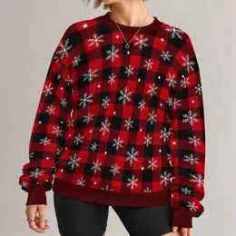 Red And Black Buffalo Check Snowflakes For Cozy Christmas Celebrations With Family All-over Print Knitted Sweater