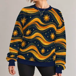 Celestial Sun And Golden Wave Motifs For Everyday Cosmic Casual Style For Men Today All-over Print Knitted Sweater
