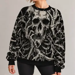 Gothic Skeleton Skull Motif for Halloween Parties and Everyday Dark Alternative Style All-over Print Knitted Sweater