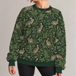 Woodland Rabbits and Ferns for Cozy Autumn Walks and Everyday Nature-Loving Style All-over Print Knitted Sweater