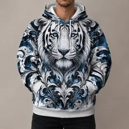 Fierce Tiger Face With Ornamental Scrollwork For Bold Everyday Style All-over Print Hoodie (Lightweight)