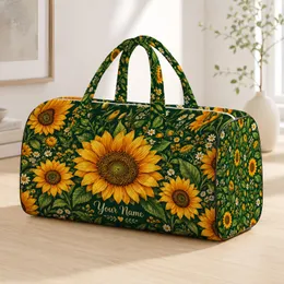 Golden Sunflower Blooms for Beach Days, Camping Trips and Relaxed Summer Getaways Quilted Weekend Bag