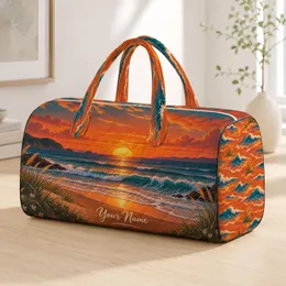 Golden Beach Sunset Seascape for Coastal Getaways and Relaxed Summer Adventures Quilted Weekend Bag