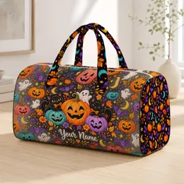 Whimsical Halloween Pumpkins And Bats For Spooky Autumn Getaways And Seasonal Celebrations Quilted Weekend Bag