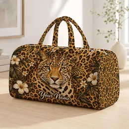 Golden Leopard Portrait And Safari Spots For Tropical Getaways And Weekend Escapes Quilted Weekend Bag