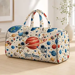 Astronauts, Rockets and Planets for Young Space Explorers on Family Travel Adventures Quilted Weekend Bag