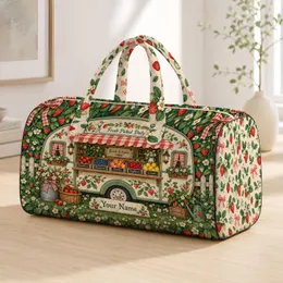 Strawberry Market Caravan And Cottage Garden Charm For Weekend Getaways With Mom Quilted Weekend Bag