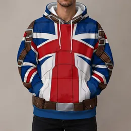 Red White and Navy Cross-Emblem Aviator Uniform for Cosplay Events and Fandom Fans All-over Print Hoodie (Lightweight)