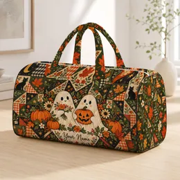 Ghosts, Pumpkins and Autumn Florals for Cozy Halloween Getaways and Fall Escapes Quilted Weekend Bag