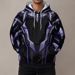 Black And Violet Panther Armor Costume Motif for Cosplay Events and Fan Gatherings All-over Print Hoodie (Lightweight)